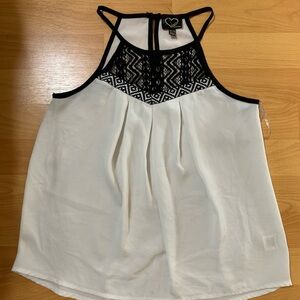 Hearts Monteau White & Black Lace Blouse Sz 10/12